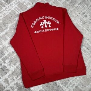 RARE Chrome Hearts King Taco Red 1/4 Zip Quarter Crewneck Sweater/Sweatshirt